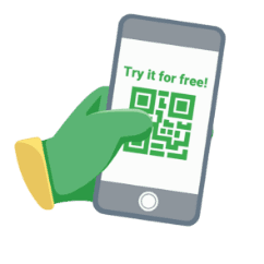 hand holding phone with qrcode of treasure